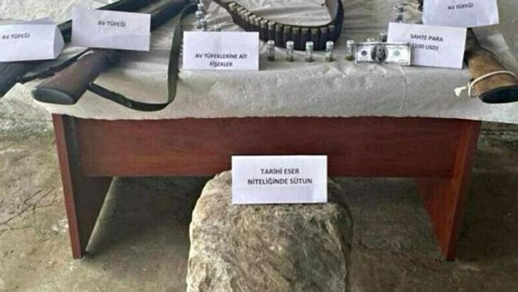 Muğla'da, Roma dönemine ait sütun ele geçirildi