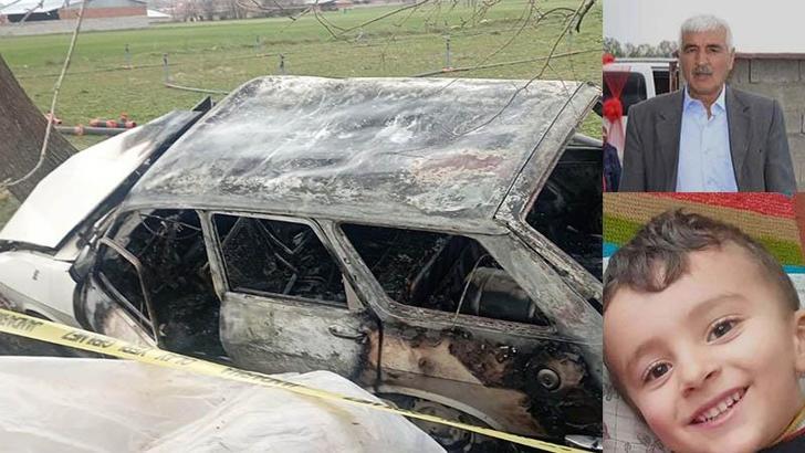 Denizli'de ağaca çarpan otomobil alev aldı; dede ile torunu öldü, 2 yaralı