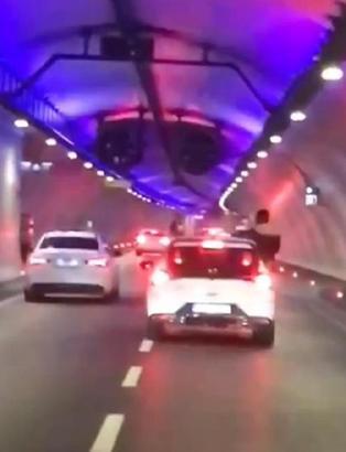Avrasya Tüneli'nde tehlikeli yolculuk kamerada