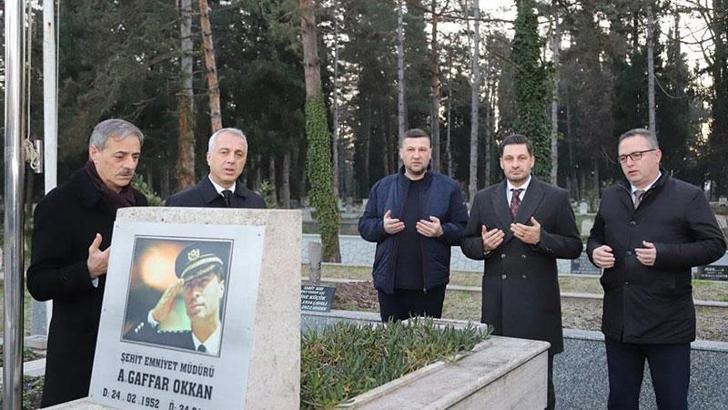 Emniyet Müdürü Okkan, şehit edilişinin 23'üncü yılında mezarı başında anıldı