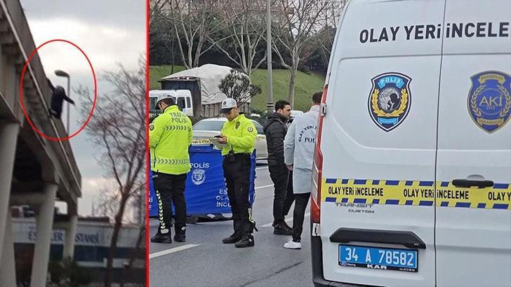 Esenler'de üst geçitten atlayan kadına otomobil çarptı