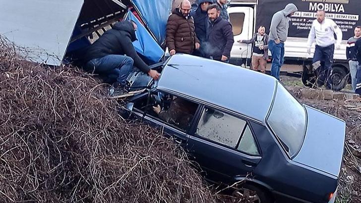 Otomobil dere yatağına savruldu: 1 ölü, 1 yaralı