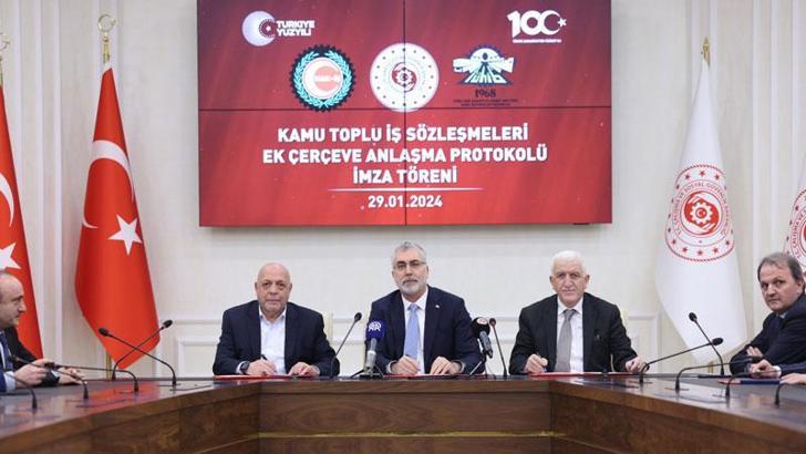 Bakan Işıkhan: Kamu Toplu İş Sözleşmeleri Ek Çerçeve Anlaşması Protokolü'nü imzaladık