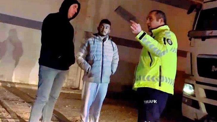 Polis denetiminde TIR'ı bırakıp kaçtığı bölgeye taksi ile gelince yakalandı; 23 bin 632 TL ceza yazıldı