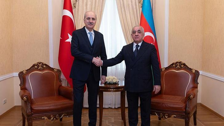 TBMM Başkanı Kurtulmuş, Azerbaycan Başbakanı Asadov ile görüştü