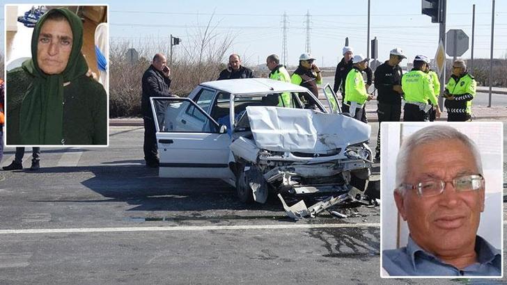 Kırmızıda bekleyen hafif ticari araca çarpan otomobilin sürücüsü ve eşi öldü