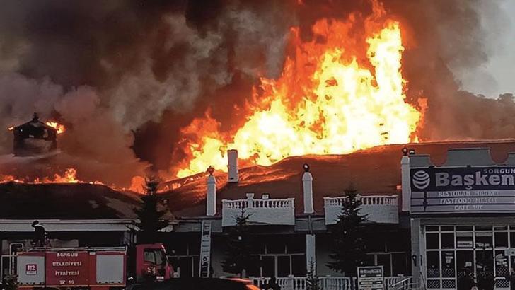 Yozgat'ta yangın çıkan dinlenme tesisi küle döndü