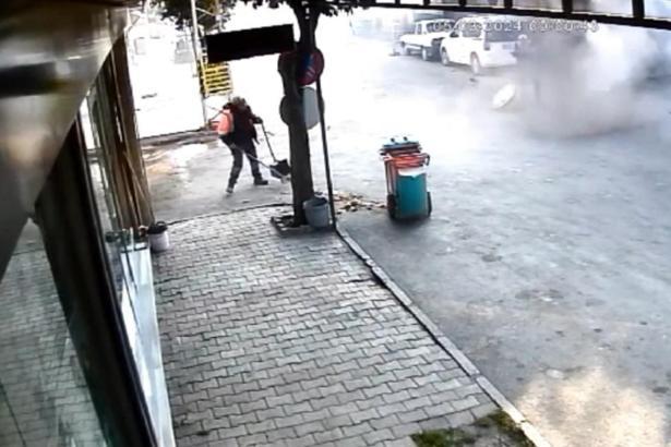 Rögarda gaz sıkışması nedeniyle patlama kamerada