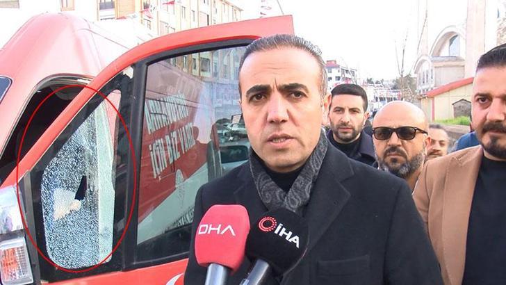 Arnavutköy'de Yeniden Refah Partisi'nin seçim aracına ateş açıldı