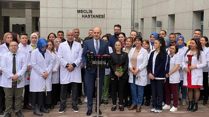 TBMM Başkanı Kurtulmuş'tan, Meclis Hastanesi çalışanlarına ziyaret