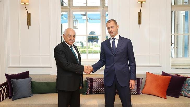 UEFA Başkanı Ceferin, İstanbul'da TFF Başkanı Büyükekşi ile bir araya geldi
