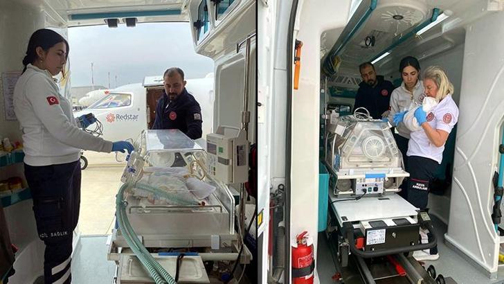 Ambulans uçak, 2 günlük İnci bebek için havalandı