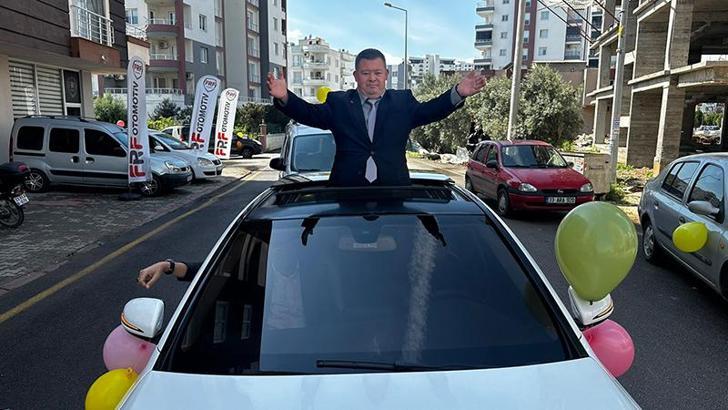 Esnaf, down sendromlu Mehmet'in konvoy ile şehir turu hayalini gerçekleştirdi