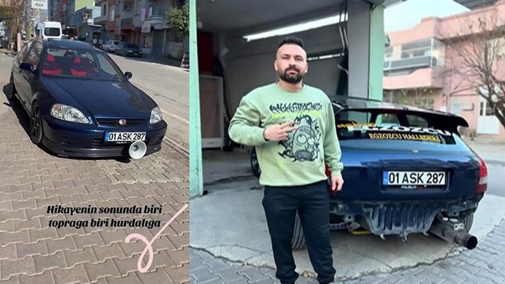 'Hikayenin sonunda biri toprağa, biri hurdalığa' notu ile paylaştığı otomobiliyle yaptığı kazada öldü