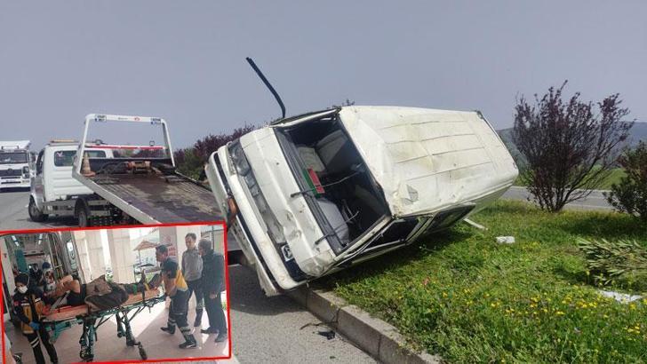 Minibüs, refüjdeki ağaçlara çarpıp takla attı: 1’i Kırgızistanlı 2 yaralı