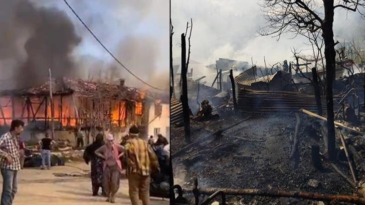 Bursa'da 3 ev ile 1 ahır yandı