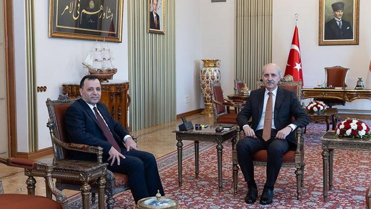 Anayasa Mahkemesi Başkanı Arslan, TBMM Başkanı Kurtulmuş'u ziyaret etti