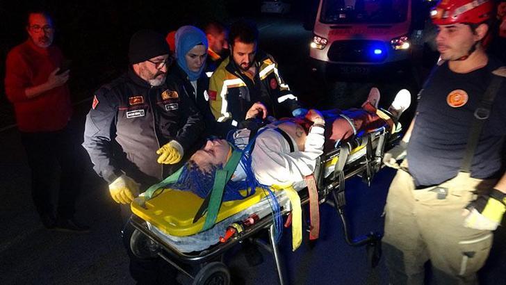 Manzara seyrederken istinat duvarından düşen kadın yaralandı