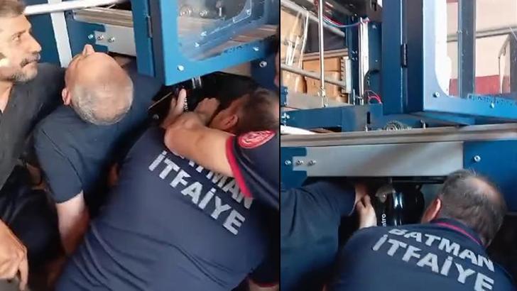 Kolu paketleme makinesine sıkışan işçi, 1 saatlik çalışmayla kurtarıldı