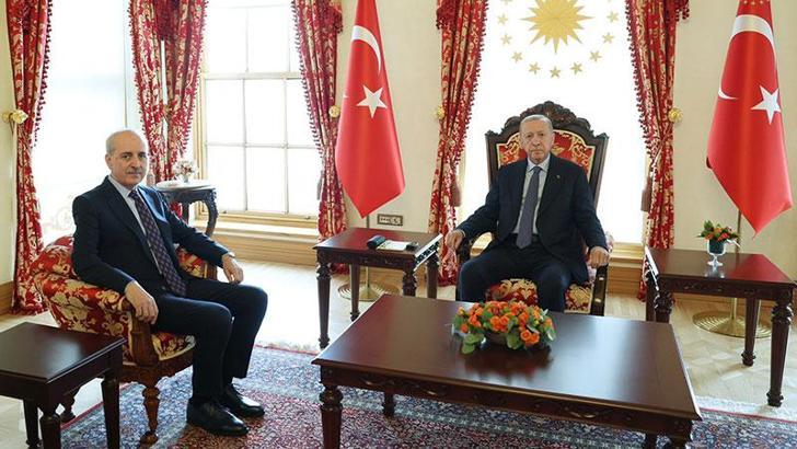 Cumhurbaşkanı Erdoğan, TBMM Başkanı Kurtulmuş'u kabul etti
