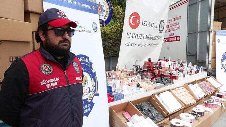 Arnavutköy'de sahte parfüm operasyonu: 64 bin şişe ele geçirildi