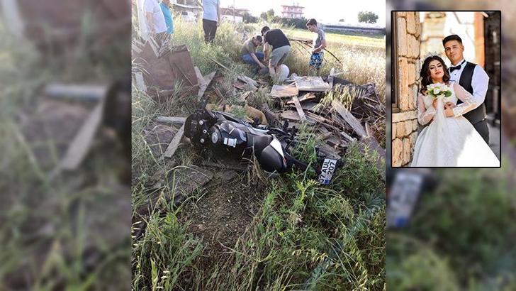 2 aylık evli çift, motosiklet kazasında yaralandı