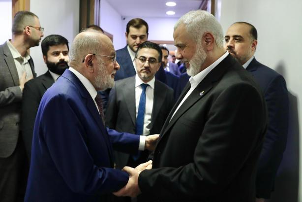 Saadet Partisi lideri Karamollaoğlu, Hamas Siyasi Büro Başkanı Haniye ile görüştü