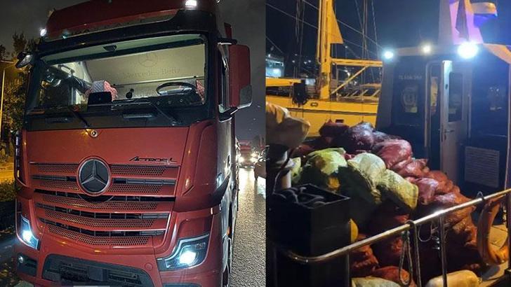 Tuzla’da TIR'a yüklü 8 ton midye operasyonla ele geçirildi