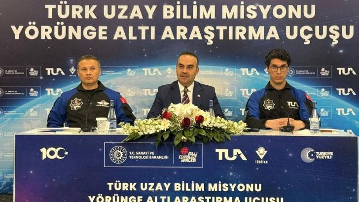 Bakan Kacır: Tuva Cihangir Atasever'in yörünge altı araştırma uçuşu, 8 Haziran'da