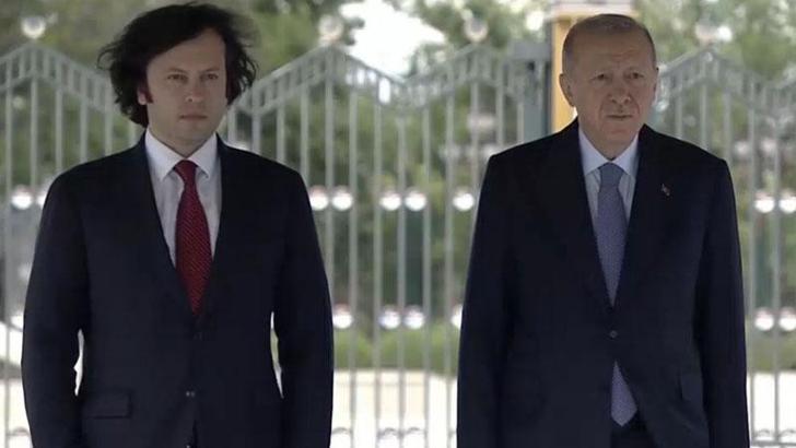 Cumhurbaşkanı Erdoğan, Gürcistan Başbakanı Kobakhidze'yi resmi törenle karşıladı