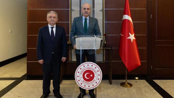 TBMM Başkanı Kurtulmuş, Astana Büyükelçiliği'ni ziyaret etti
