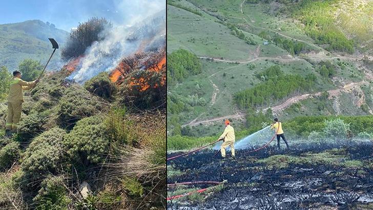Gümüşhane'de örtü yangını