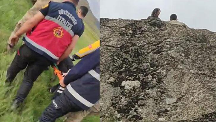 Van'da kayalıklara çıkıp intihara kalkışan genç kız, 2 saatte ikna edildi