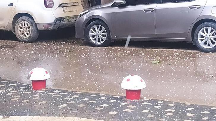 Bursa'da dolu yağdı