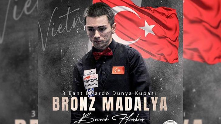 Milli Bilardocu Burak Haşhaş Dünya Kupası'nda bronz madalya kazandı