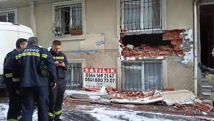 Esenler'de rögarda yaÅŸanan patlamada dairenin duvarı yıkıldı