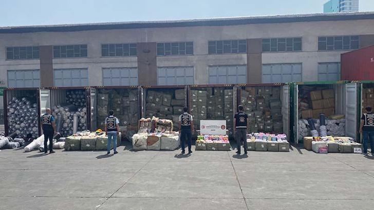 Mersin ve Kocaeli limanlarında 1,2 milyar liralık gümrük kaçağı eşya ele geçirildi