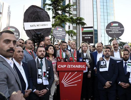 İstanbul-CHP İstanbul il örgütünden İsrail Konsolosluğu önünde Filistin eylemi