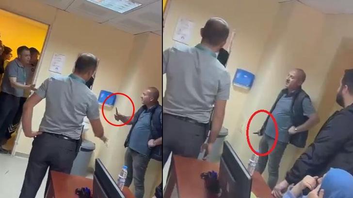 Rapor alamayan sürücü adayı sağlık görevlilerine bıçak çekti; o anlar kamerada