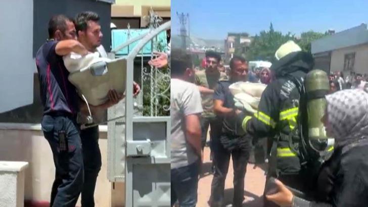 Evde çıkan yangında mahsur kalan bebeği itfaiye kurtardı