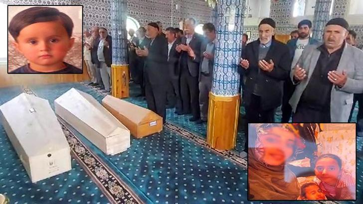 Babalarının öldürdüğü 3 kardeş, son yolculuklarına uğurlandı