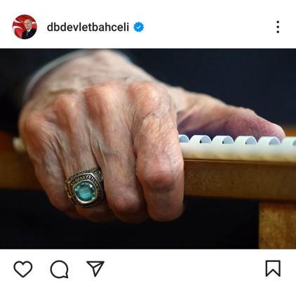 Bahçeli'den 'Allah bana yeter' yazılı yüzük paylaşımı