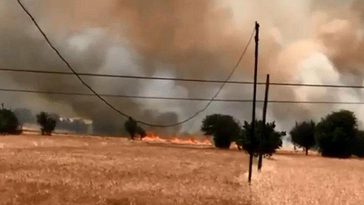 Burdur'da iki noktadaki yangında 1000 dönüm arazi yandı; duman nedeniyle yol ulaşıma kapandı