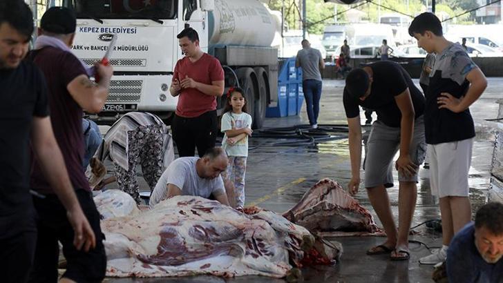 Çocuklar, kurban kesimini korku dolu gözlerle izledi