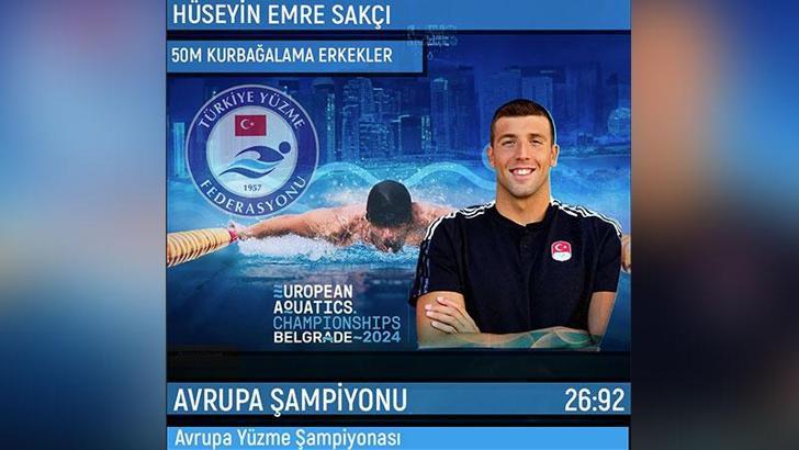 Milli yüzücü Emre Sakçı Avrupa şampiyonu oldu