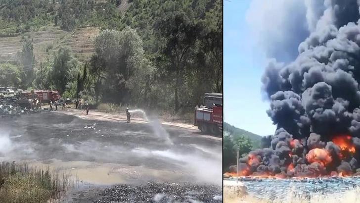 Soğuk hava deposunun bahçesindeki yangın, 3 saatte söndürüldü