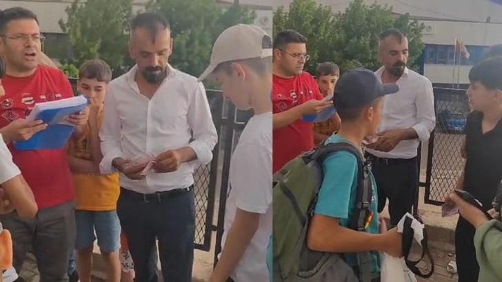 Şırnak'ta muhtar, maaşını geziye giden öğrencilere dağıttı