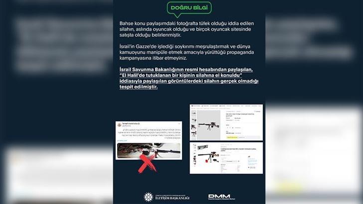 İletişim Başkanlığı, İsrail'in paylaştığı oyuncak silahı ifşa etti