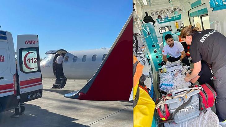 Akciğer hastası Solin bebek, ambulans uçakla İstanbul’a götürüldü