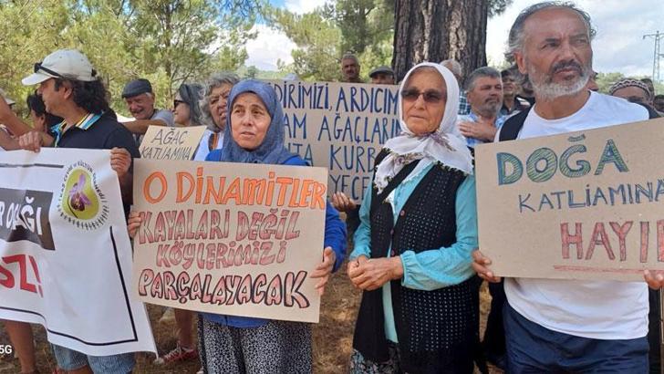 Orman arazisine mermer ocağı ÇED toplantısına, bölge halkından tepki